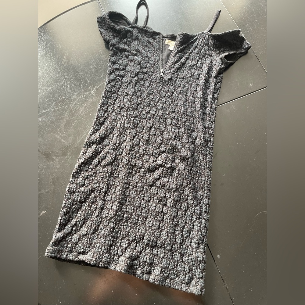 Silence + Noise Black Textured Mini Dress
